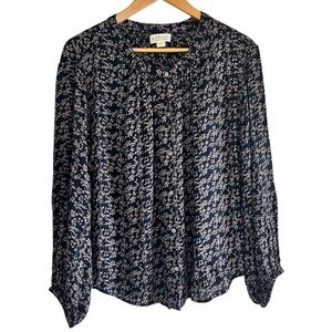 Velvet by Graham & Spencer floral loose fit peasant top Sz S excellent condition